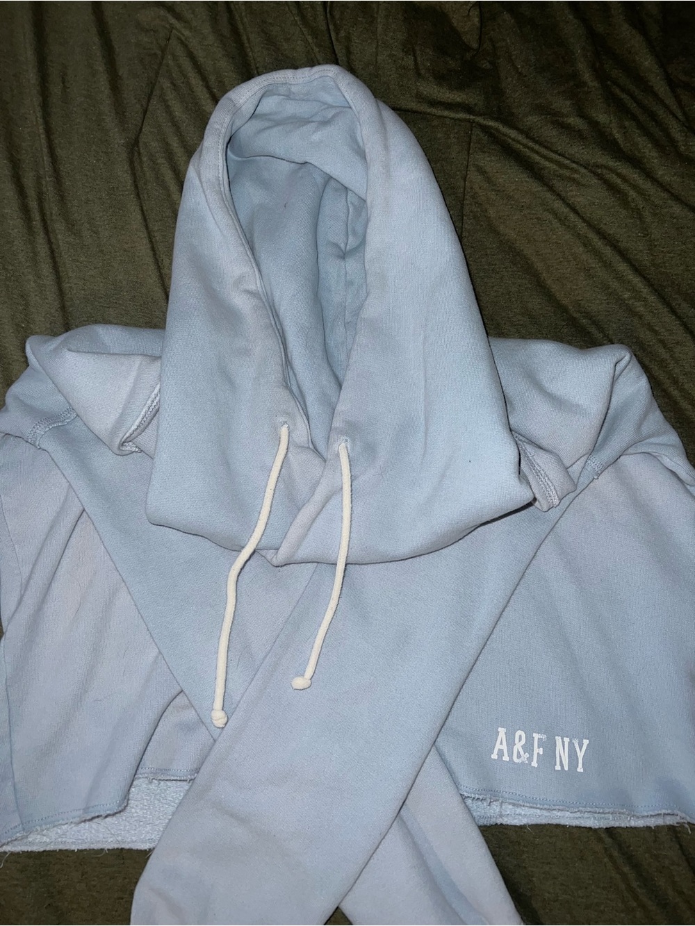 Abercrombie & Fitch Pale Blue Hooded Sweatshirt with A&F NY Logo
